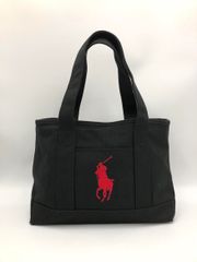 POLO RALPH LAUREN ポロ ラルフローレン SCHOOL TOTE MD ユニセックス キャンバス トート バッグ 黒 ■■ メンズ
