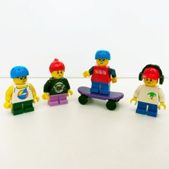 3038　レゴ　子ども　ミニフィグ　4体セット　子供　スケートボード　スケボー　男の子　女の子　まとめ売り　4個　LEGO　レゴブロック