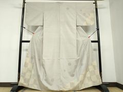 平和屋着物○訪問着 片身替わり 文字文 正絹 逸品 DAAV3087du