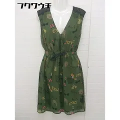 ◇ doll up oops ドールアップウップス カシュクール ノースリーブ 膝下丈 ワンピース サイズF グリーン系 レディース 【中古】 【1105060006951】のサムネイル