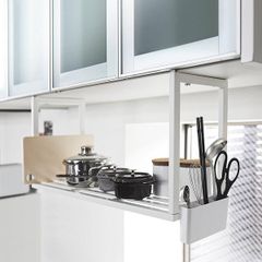 戸棚下シェルフ 大型 大きい おしゃれ シンプル 白 キッチン収納ラック 山崎実業 【toh-4903208035316】