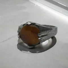 指輪 リング オレンジ 18号 インディアンジュエリー シルバー 70 ブラス 30 アクセサリー ビンテージ 50s ~ 60s 70s 80s ナバホ族 サントドミンゴ族 天然石 メンズ レディス 一点物 vintage アンティーク   500 p20/