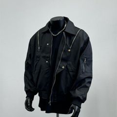 198club スタッズブルゾン 198club Kのファッション部屋 スタッズ装飾 ウールシルクブルゾン