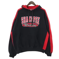 Champion チャンピオン スウェットパーカー メンズUS-XL ブラック レッド ワッペンロゴ hsc-0843