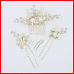 【即発送】ヘアアクセサリー 和風 ヘアアクセサリー 和装用髪飾り パーティー 入学式 卒業式 発表会 二次会 披露宴 ゴールド 結婚式 フラワー 髪飾り 髪飾り ウェディングヘッドドレス 手作り ヘッドドレス かんざし (タイプ1) 花嫁 花モチーフ 木の葉