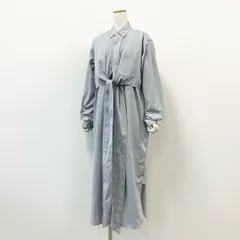56f5 《未使用品》タグ付 FUMIKA UCHIDA フミカウチダ オックスフォードカシュクールワンピース 長袖シャツワンピース ドレス FU-N-SH005 36 グレー コットンのサムネイル