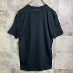 プラダ Tシャツ トライアングルロゴ 三角ロゴ Vネック 無地 黒 Mサイズ ★お値段交渉を受け付けます。