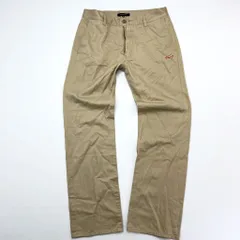 トミーヒルフィガー ☆ TOMMY HILFIGER 圧巻のロゴプリント♪ ベージュ パンツ チノパンツ M ストリート 主役級の存在感◎■Ja5173