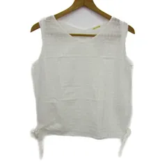 ビームスハート ブラウス シャツ トップスノースリーブ チェック柄 レディース ﾌﾘｰサイズ ホワイト BEAMS HEART 【中古】