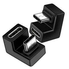 【在庫処分】U字 U型 180° 2個 アダプター セット USB3.1 高速充電 変換 PD充電 データ同期 方向 10Gbps タイプc type-c C 変換アダプタ 180度 オス Type メス USB USB C コネクター スリムデザイン fin