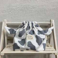 [限定]グレー牛さんお弁当袋