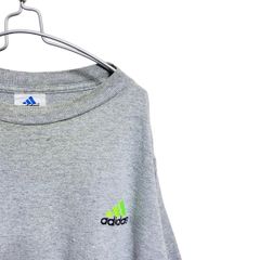 【超希少】90s OLD ADIDAS ロゴ刺繍 カットソー Tシャツ ビッグシルエット レトロ ビンテージ L【FU000027】