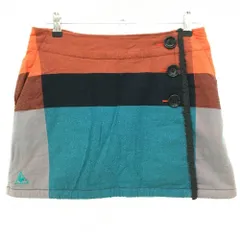 ルコック スカート 黒×ライトブルー ボア裏地 巻きスカート風 レディース 13 ゴルフウェア le coq sportif