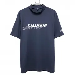 【超美品】キャロウェイ 半袖ハイネックシャツ ネイビー ロゴ白  メンズ 3L ゴルフウェア 2024年モデル 大きいサイズ Callaway