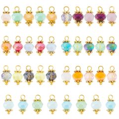 【人気商品】カットビーズ 切り面 ピアス カラフル イヤリングパーツ 7色 ジュエリー作り コネクタパーツ ネックレス ブレスレット チャーム アクセサリーパーツ ガラスビーズ 手芸 140個セット DIY用品 PandaHall 12×5.5mm