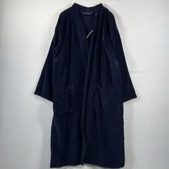 古着 ポロ・ラルフローレン POLO RALPH LAUREN ガウン・ルームローブコート ロング パイル タオル地 バスローブ S/M  ネイビー メンズ