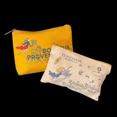 L'OCCITANE ロクシタン ポーチ2個セット 黄 ベージュ 花 女の子 ノベルティ 小物入れ レディース