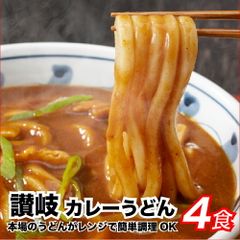 【1,000円送料無料】讃岐のカレーうどん4食 カレーソース付き　カレー　うどん　讃岐