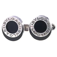 BVLGARI ブルガリ　カフス　シルバー　天然石　オニキス　スクエア BVLGARI ブルガリ カフス シルバー 天然石 オニキス スクエア B