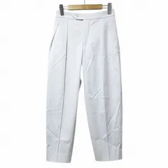 ドゥロワー Drawer 美品 ギャバジンタックパンツ スラックス クリースステッチ 34 XS相当 ライトグレー IBO70 X