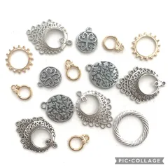 【チャーム 　プレート　ラウンド　かん付きメタルパーツ　1種類選択】セットではありません　シルバー　ゴールド　クロム　オリエンタル　イヤリング　ネックレス ペンダントトップ　ブレスレット レジン封入　キャンディーバック　 アクセサリーパーツ　ハンドメイド