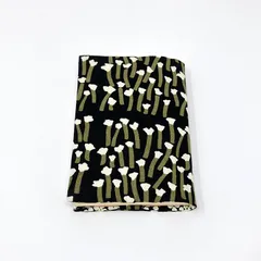 布ブックカバー 北欧風イラスト/あじさい 文庫本サイズ リバーシブル ハンドメイド 240805-004