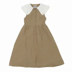 RUBY and YOU ルビーアンドユー ラッフルカラー ワンピース ノースリーブ ロング ブラウン RUBY210 レディース 【中古】