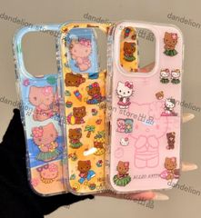 スマホケース　キティーちゃん　iPhone対応　アイフォンケース　iPhone16pro/16promax/15/14/13/12/11　可愛いケース　海外限定　新品未使用　3タイプ選択可能