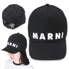 大人もOK! 新作!Marni 刺繍ロゴ リブ ニット帽 ニットキャップ BK