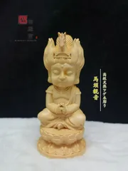 大型56cm 仏教工芸品　楠材製　一刀彫　極上彫　木彫仏像　馬頭観音菩薩座像 大型56cm 仏教工芸品 楠材製 一刀彫 極上彫 木彫仏像 馬頭観音菩薩