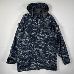 古着 ミリタリージャケット ECWCS GORE-TEX デジカモ ゴアテックスパーカー 米軍 実物 カモフラ 迷彩 medium long  ネイビー メンズ