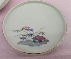 丸小皿５個（直径11.5cm）　Shibata CHINA　和食器　平安シリーズ　草花柄　野菊柄　柴田陶器　銘々皿