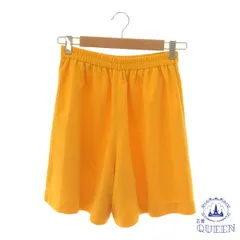 ☆美品☆ ショートパンツ ウエストゴム シンプル ミニ丈 レディース イエロー 日本製 901-9870 送料無料 古着