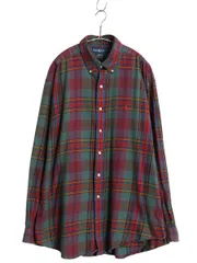 【お得なクーポン配布中!】 90s ラルフローレン チェック 長袖 ボタンダウン シャツ メンズ XL 古着 オールド ポロ 長袖シャツ コットン 大きいサイズ マルチカラー BD