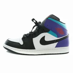 ナイキ NIKE エアジョーダン1 ミッド ブライトコンコルド Air Jordan 1 Mid Bright Concord スニーカー レザー ハイカット ロゴ US11 29cm 黒 ブラック 白 ホワイト 紫 パープル DQ8426-154
