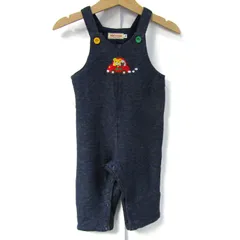 ミキハウス オーバーオール サロペット ロンパース ツナギ ベビー 男の子用 F(70-80)サイズ ネイビー MIKIHOUSE 【中古】