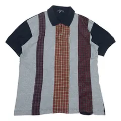 COMME des GARCONS HOMME コムデギャルソンオム AD2009 HE-T120 チェック 異素材切替 ポロシャツ ネイビー系 XS【中古】のサムネイル