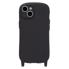 iFace Hang and iPhone 14 ケース シリコンハード (ブラック)【アイフェイス アイフォン14 カバー スマホケース ストラップホール付き 】