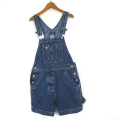 ポロジーンズ ラルフローレン POLO JEANS デニム オーバーオール サロペット ロゴ ショートパンツ S P インディゴブルー