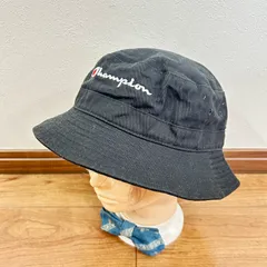 (^w^)b Champion チャンピオン ハット 帽子 綿100% ロゴ刺繍 無地 シンプル カジュアル アウトドア デイリー タウンユース 古着MIX ブラック 黒 メンズ レディース ユニセックス サイズ59cm