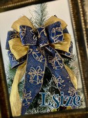★クリスマス　リボン　ツリートップ　ネイビー　M★ ☆クリスマス リボン ツリートップ ネイビー M