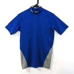 アンダーアーマー 半袖Ｔシャツ トップス ハイネック スポーツウエア 大きいサイズ レディース XLサイズ 青×グレー UNDER ARMOUR 【中古】