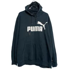 PUMA ロゴスウェット パーカー プーマ XXL ブラック ビッグサイズ プルオーバー 裏起毛 古着卸 アメリカ仕入 a612-6653