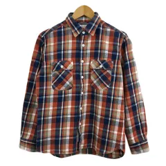 ビームスライツ BEAMS Lights シャツ カジュアル スタンダード チェック 長袖 M 赤 紺 レッド ネイビー