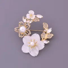 ブローチ 桜 フラワー シルバー ゴールド 春 入学式 卒業式 コサージュ スーツ