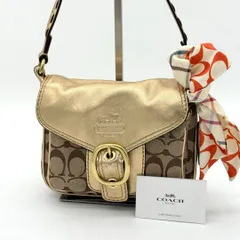【美品】COACH シグネチャー ポシェット ショルダーバッグ キャンバス