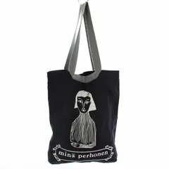 ミナペルホネン mina perhonen Itoko ワンマイルバッグ トートバッグ ショルダーバッグ リネン 黒 グレー va9997 /TK