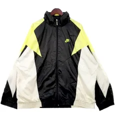 NIKE 90S 銀タグ ナイロンジャケット ブルゾン ロゴプリント 薄手 スポーツ メンズ XLサイズ ブラック ナイキ アウター DM14427■