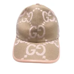 【中古】 GUCCI グッチ ベースボールキャップ ＧＧキャンバス 帽子 ベージュ ピンク レディース 25010041 UY
