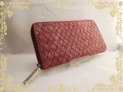 【新品・高級品】長財布　ガルーシャ　ラウンドファスナー　イントレ　ワインレッド